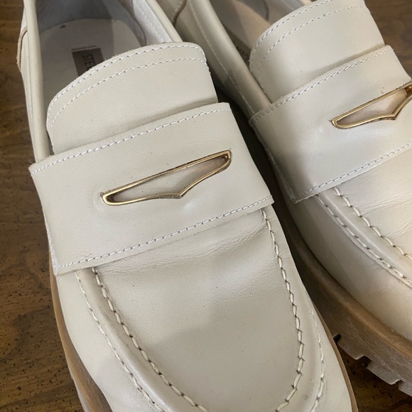Steve Madden chunky platform white leather loafer - Picture 3 of 7
